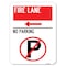 Signmission Fire Lane No Parking W/ No Parking & Left Arrow Heavy-Gauge Alum Parking, 18" x 24", A-1824-24012 A-1824-24012 - alternate 1
